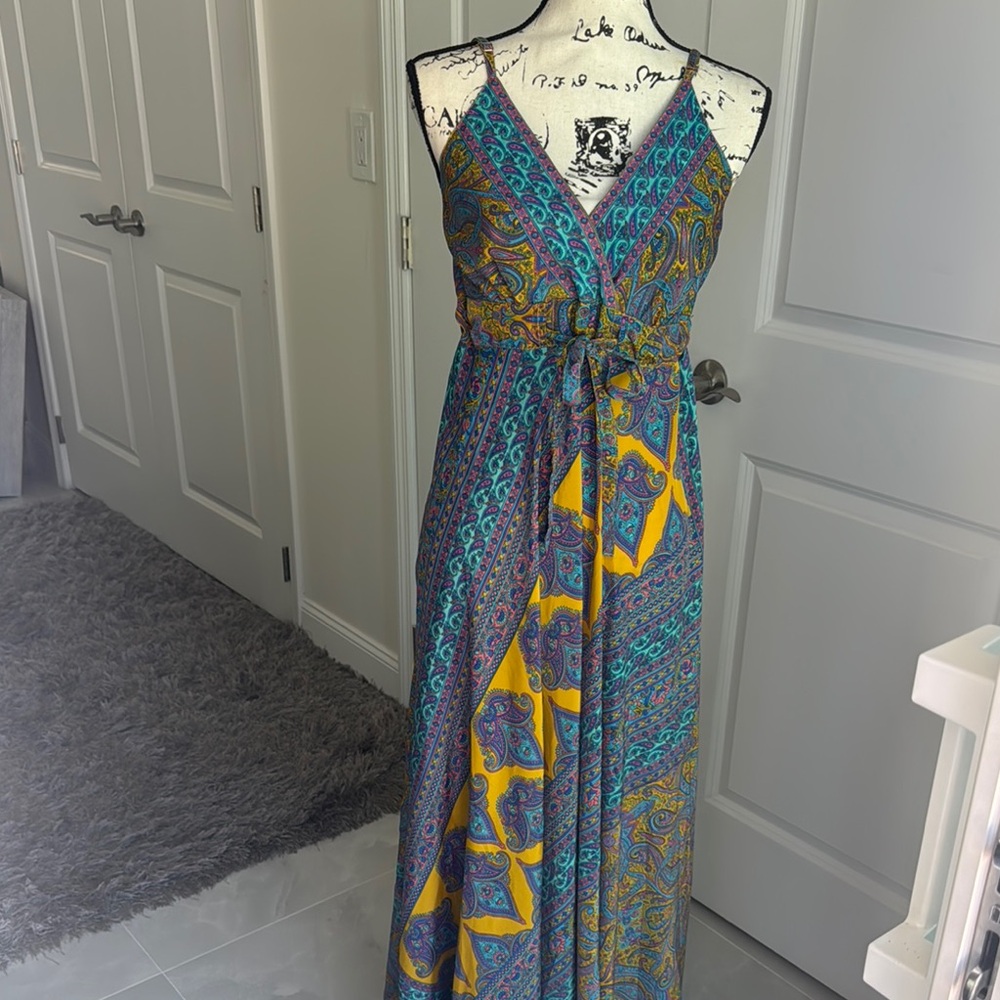 BOHO FASHION Elegant Multicolor Paisley Maxi Dress